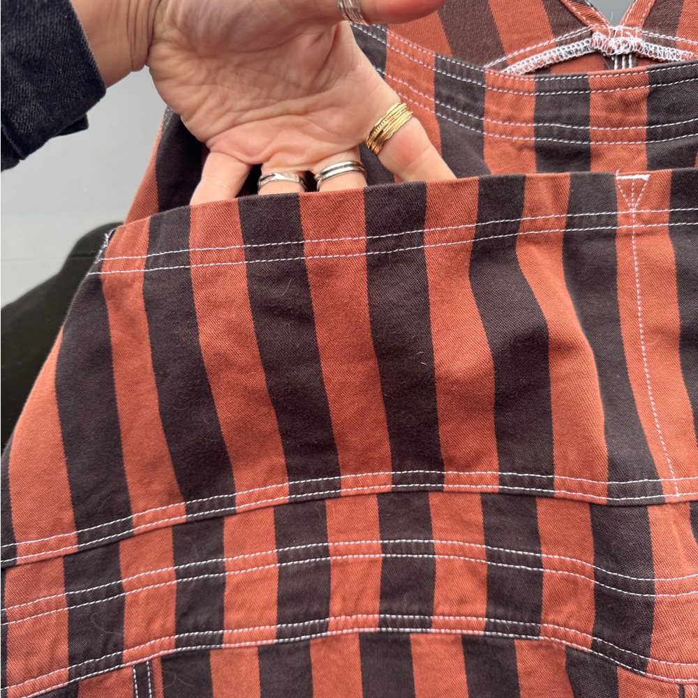 Brown and Black Striped Big Bud Press Overalls - Picture 3 of 6